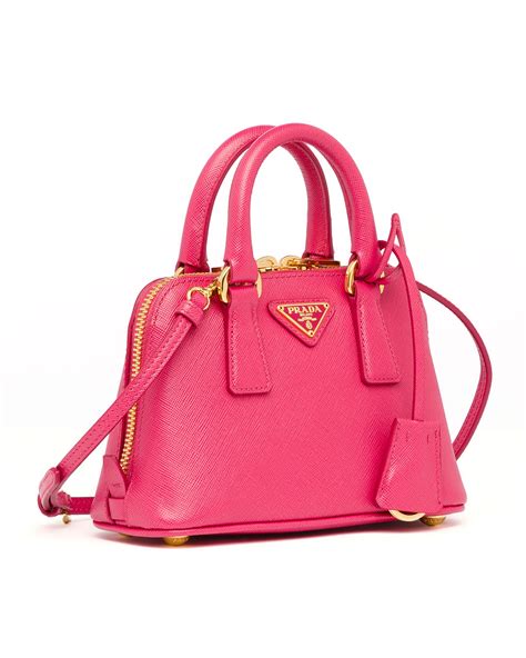 prada mini saffiano promenade bag pink|prada saffiano bag small size.